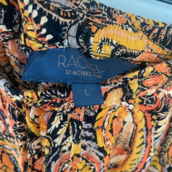 Palazzo Paisley Hipster Hippie Artsy Boho Bohemian Girly Wide Pullon Crop Pants - Picture 4 of 5